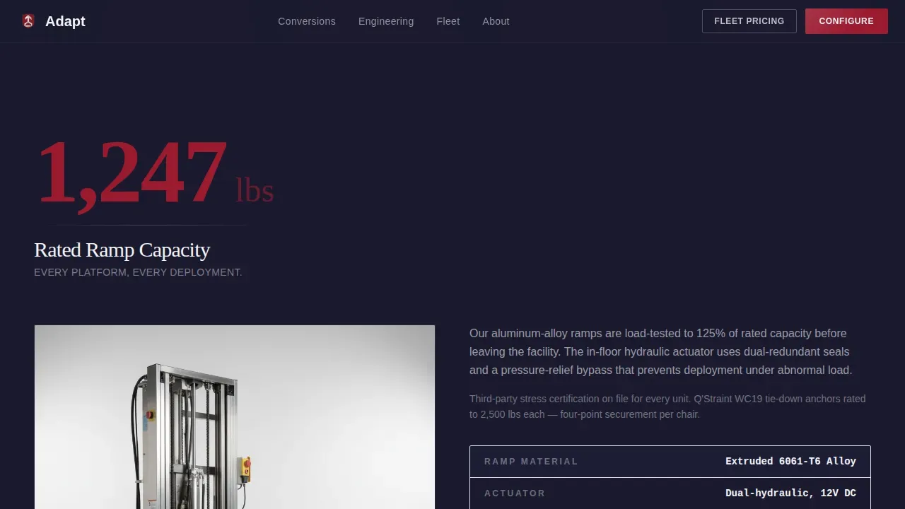 Mobility Vehicle Conversion Landing Page Template
