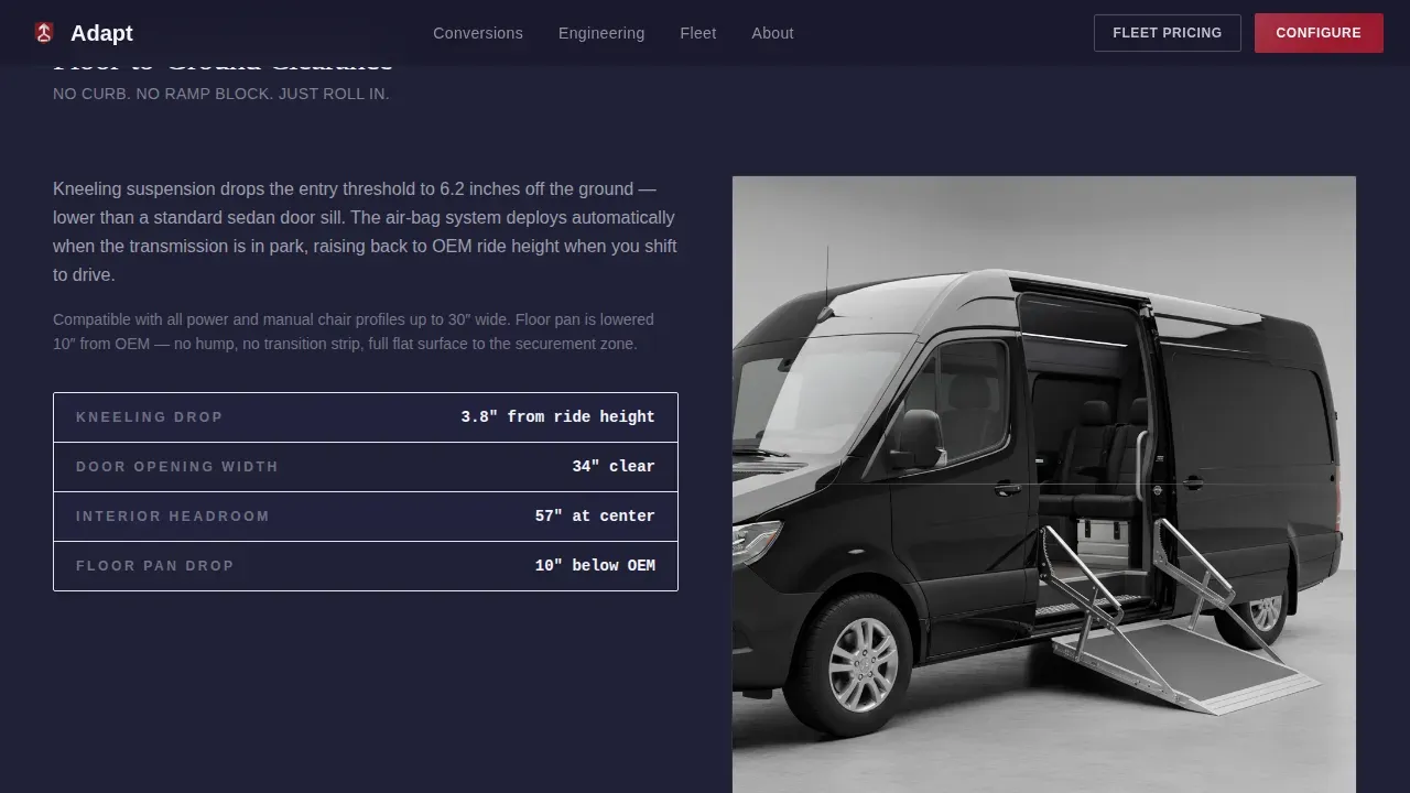 Mobility Vehicle Conversion Landing Page Template