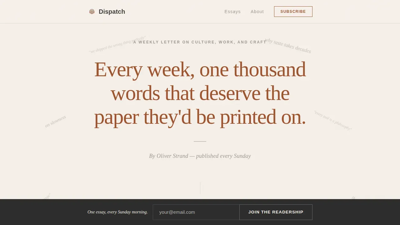 Narrative Thought Leadership Landing Page Template