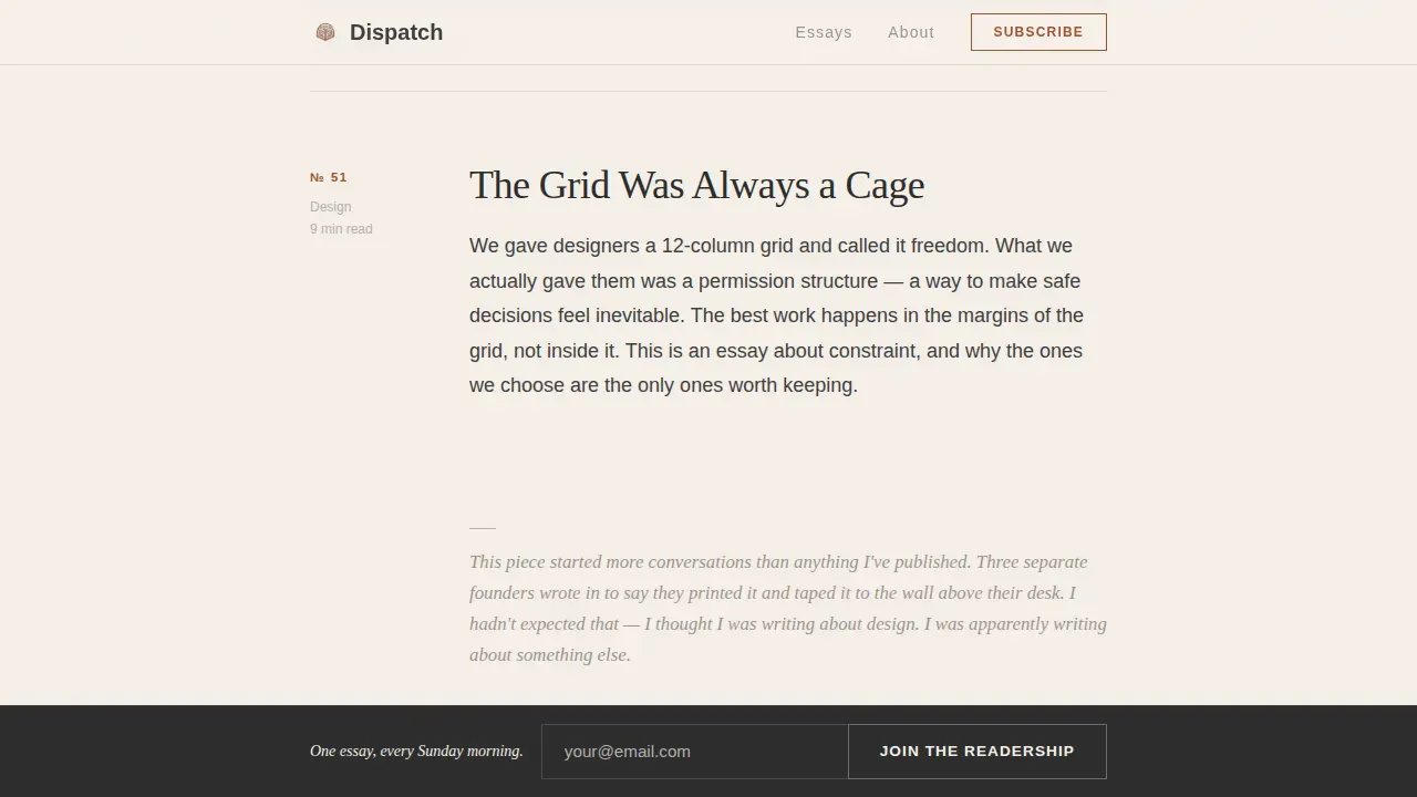 Narrative Thought Leadership Landing Page Template