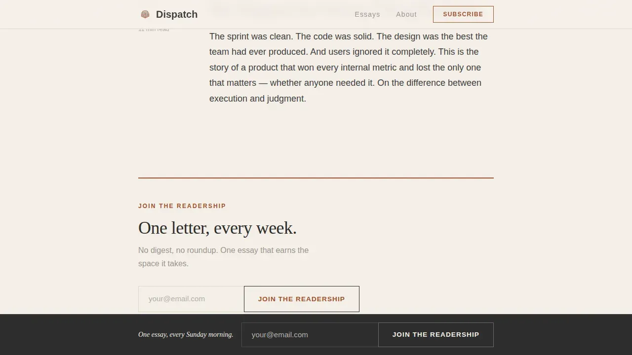 Narrative Thought Leadership Landing Page Template