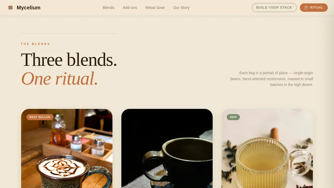 Premium Mushroom Coffee Landing Page Template