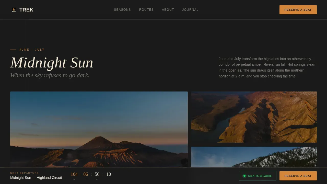 Immersive Nordic Adventures Landing Page Template