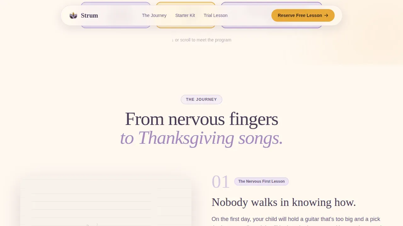 Engaging Youth Music Lessons Landing Page Template