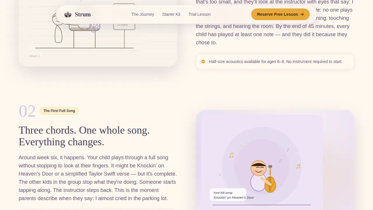 Engaging Youth Music Lessons Landing Page Template