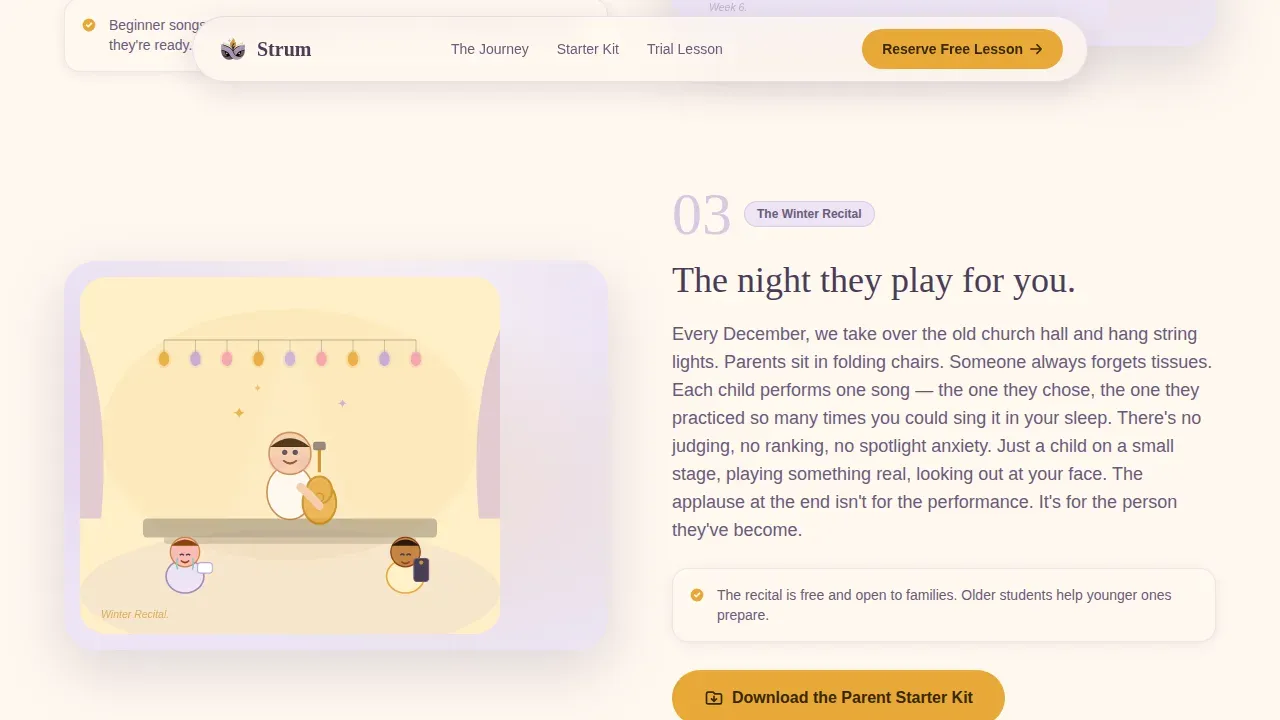 Engaging Youth Music Lessons Landing Page Template