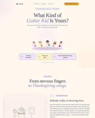 Engaging Youth Music Lessons Landing Page Template