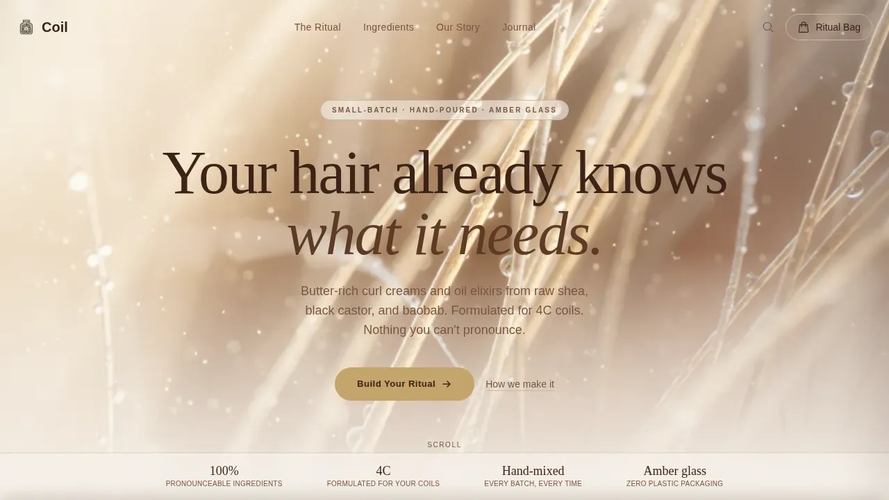 Artisan Textured Hair Care Landing Page Template