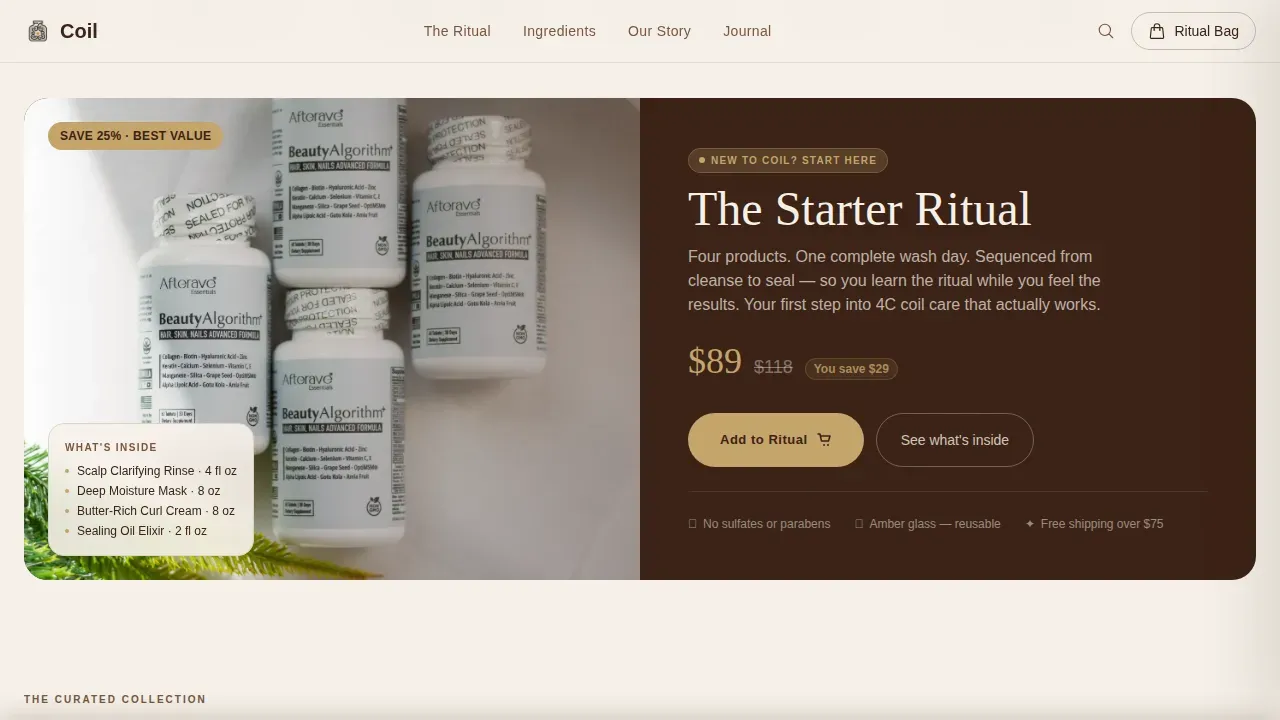 Artisan Textured Hair Care Landing Page Template