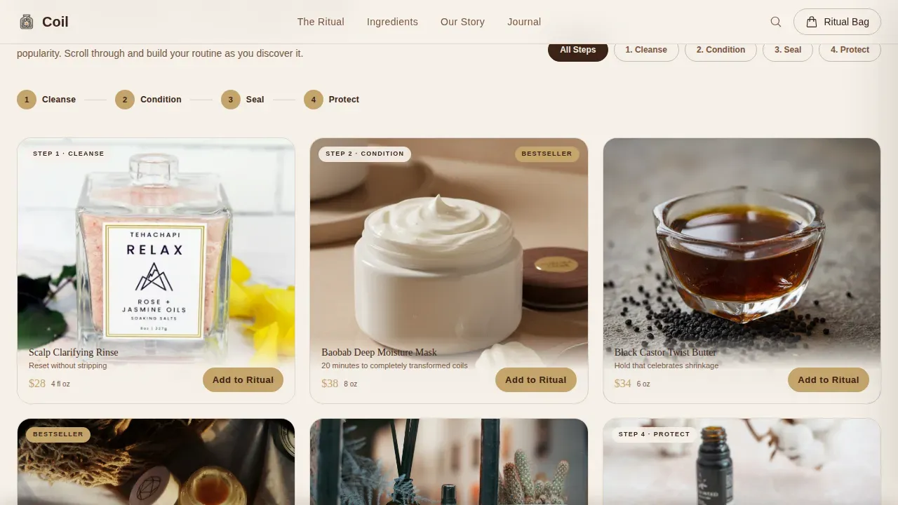 Artisan Textured Hair Care Landing Page Template
