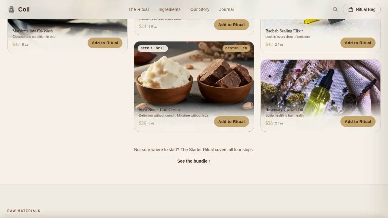 Artisan Textured Hair Care Landing Page Template
