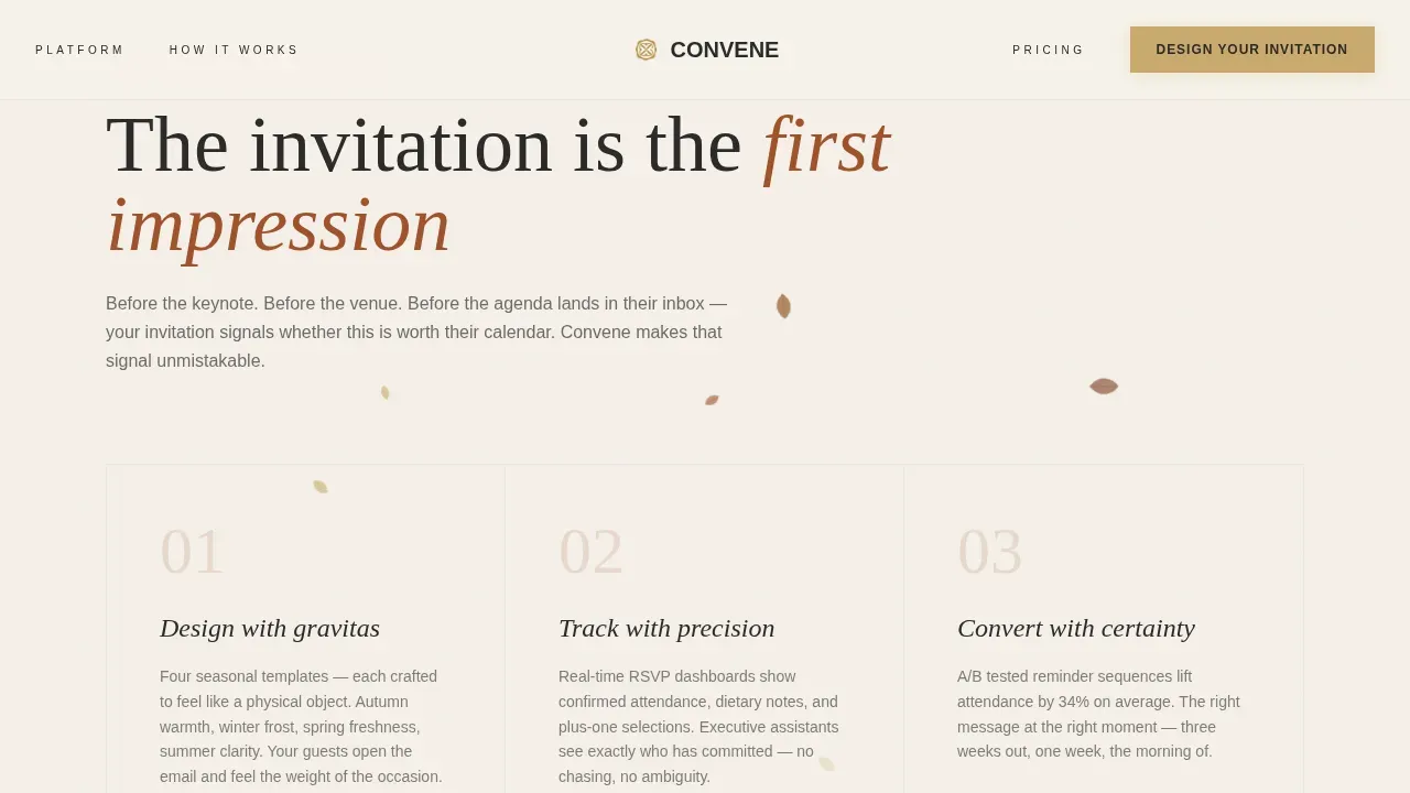 Bespoke Corporate Events Attendance Commitment Website Template