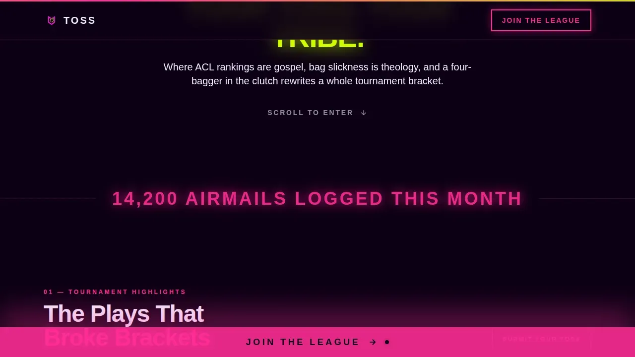 Instant Cornhole League Landing Page Template