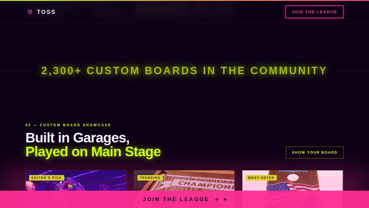 Instant Cornhole League Landing Page Template