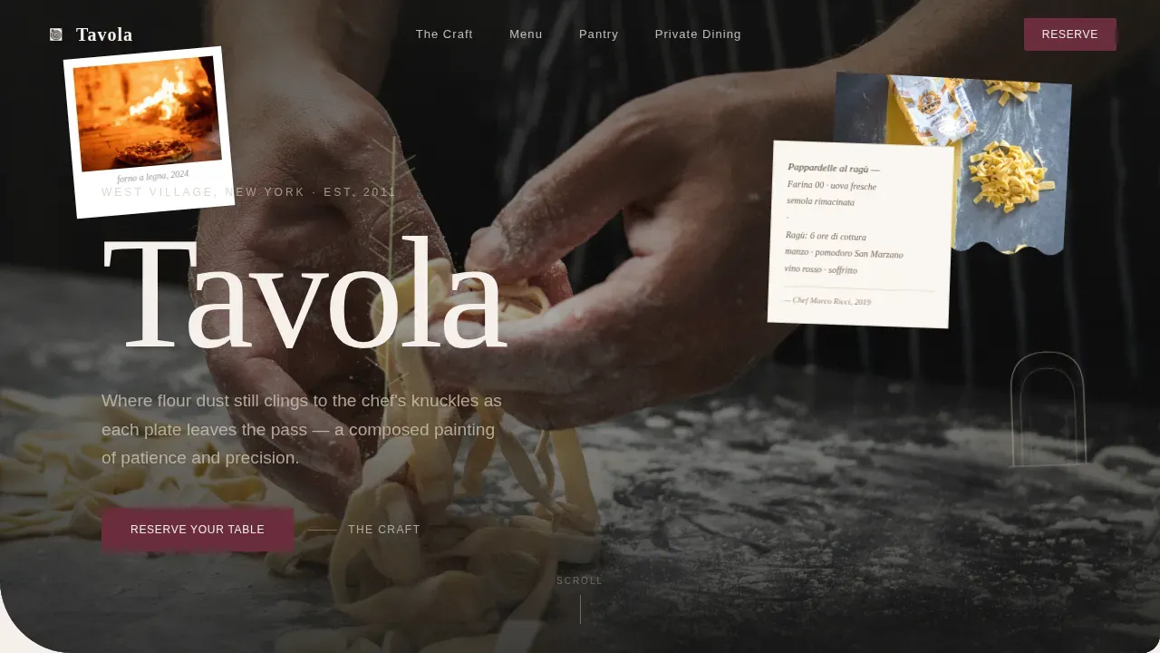 Artisan Italian Dining Landing Page Template