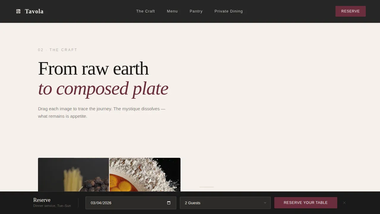 Artisan Italian Dining Landing Page Template