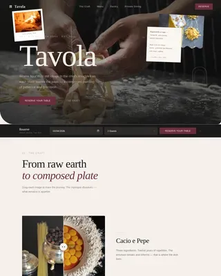 Artisan Italian Dining Landing Page Template