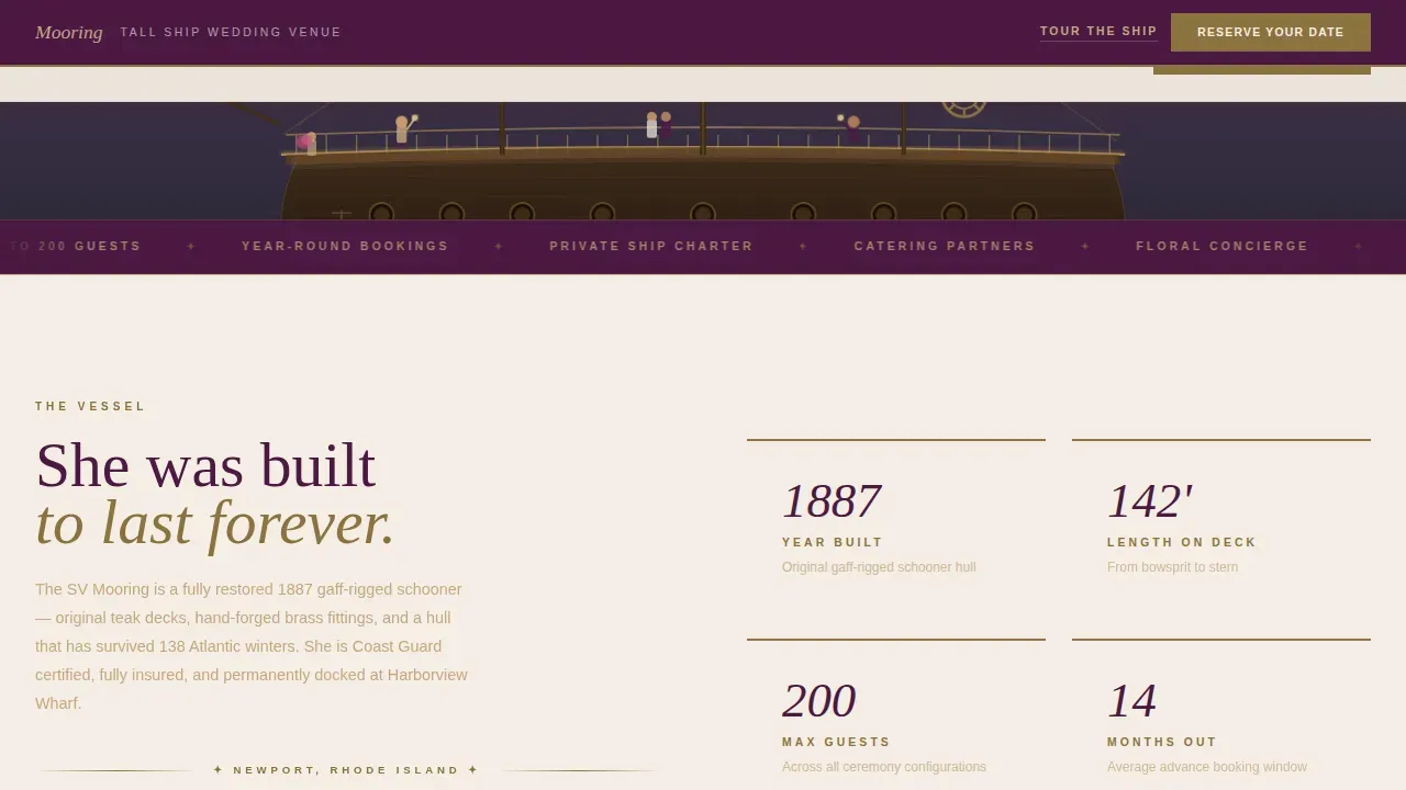 Elegant Coastal Events Landing Page Template