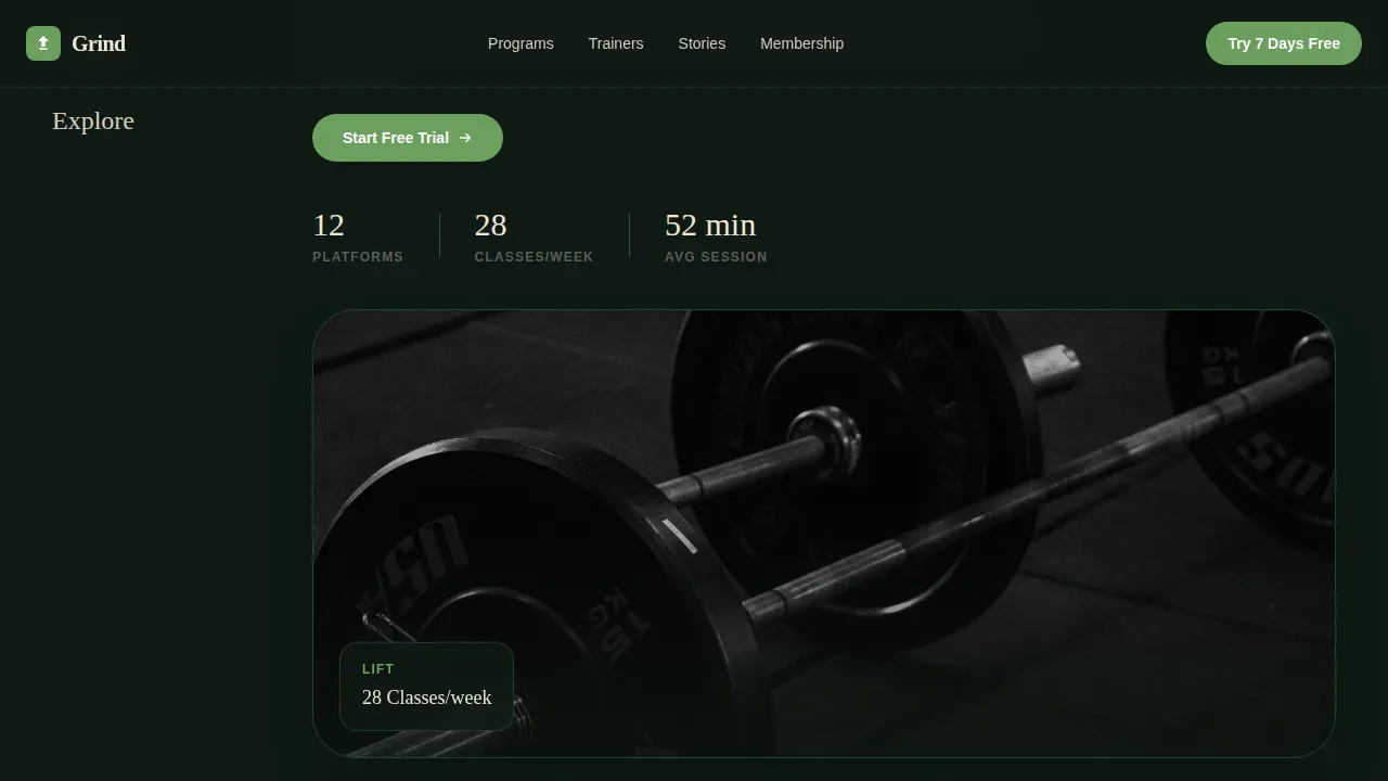 University Campus Gym Website Template for Students