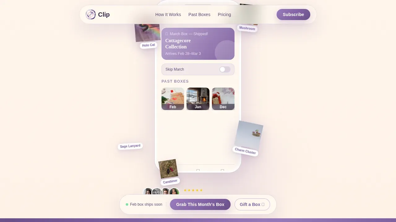 Curated Accessory Subscription Landing Page Template