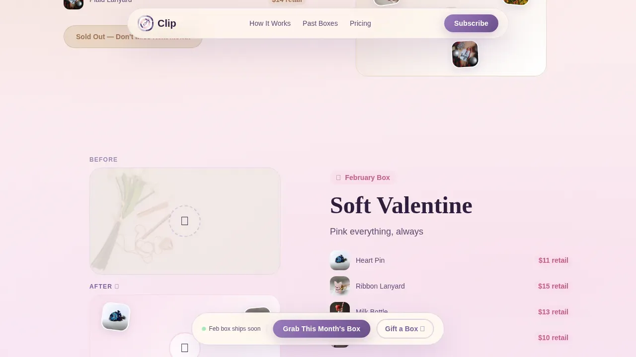 Curated Accessory Subscription Landing Page Template