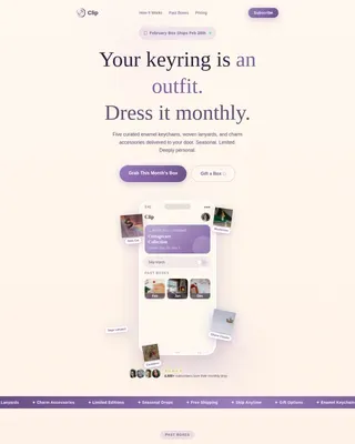 Curated Accessory Subscription Landing Page Template