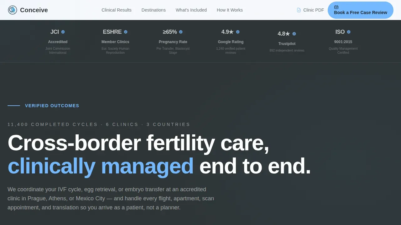 Cross-Border IVF Concierge Landing Page Template