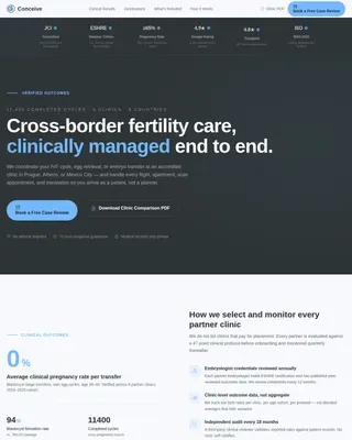 Cross-Border IVF Concierge Landing Page Template