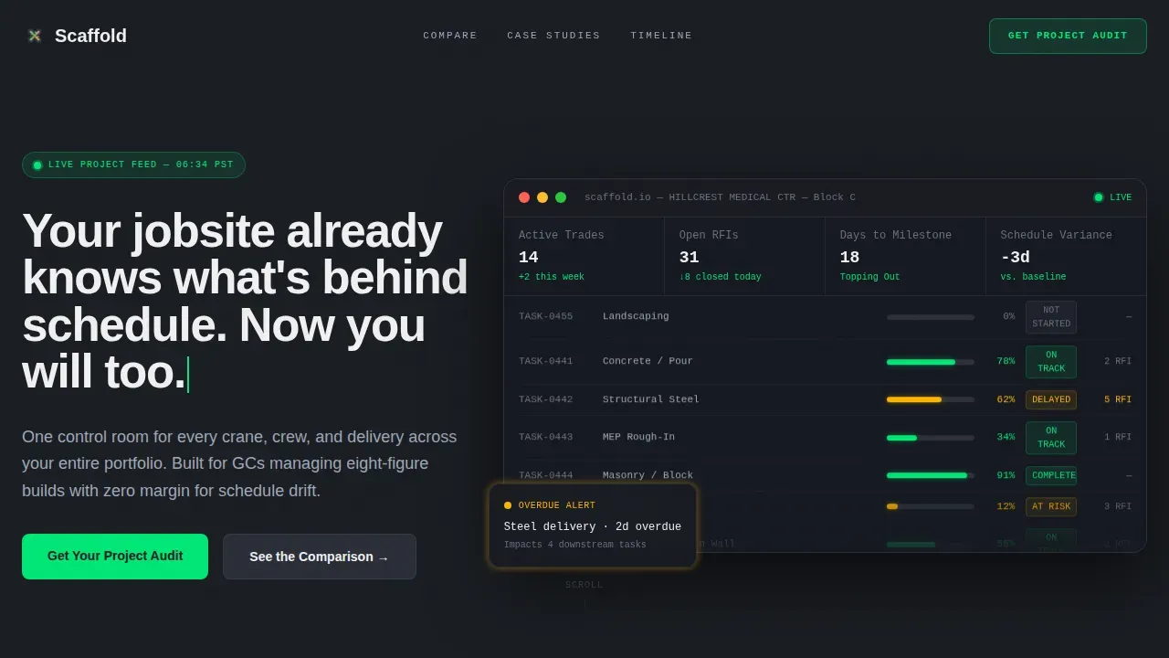 Smart Construction Command Landing Page Template