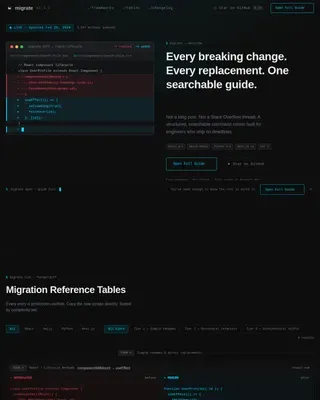 Technical Migration Blueprint Landing Page Template