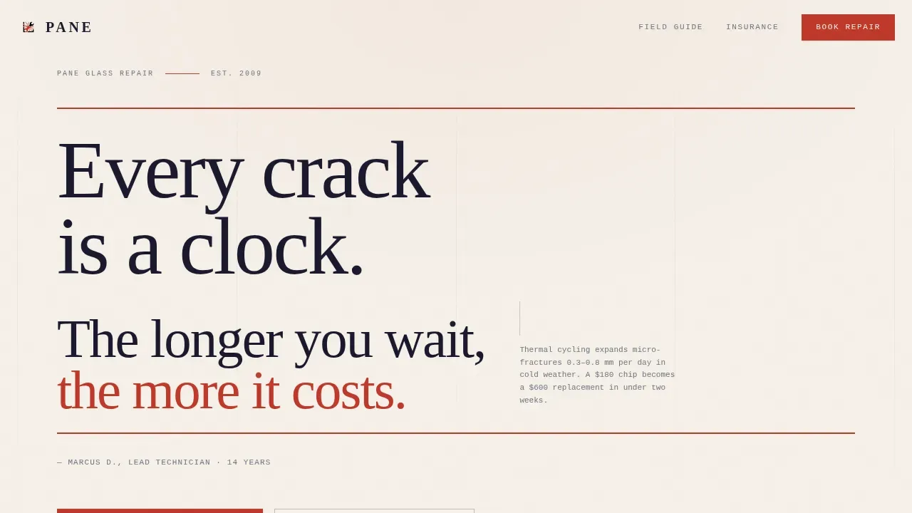 Expert Glass Restoration Landing Page Template