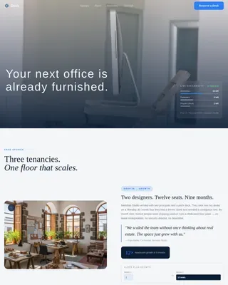 Co-Working & Shared Office Booking Website Template