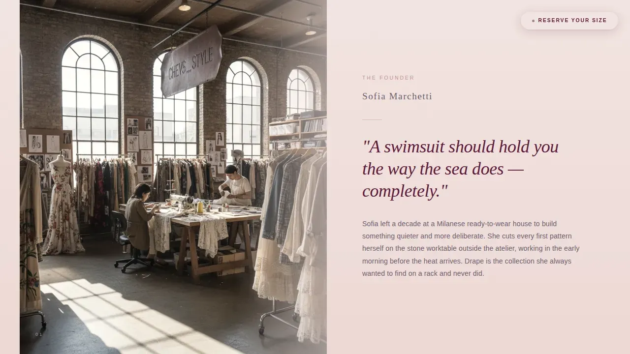 Luxury Swimwear Launch Landing Page Template