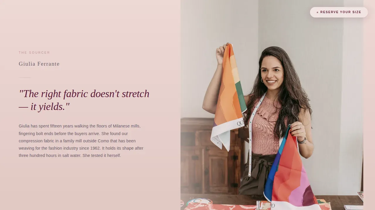 Luxury Swimwear Launch Landing Page Template