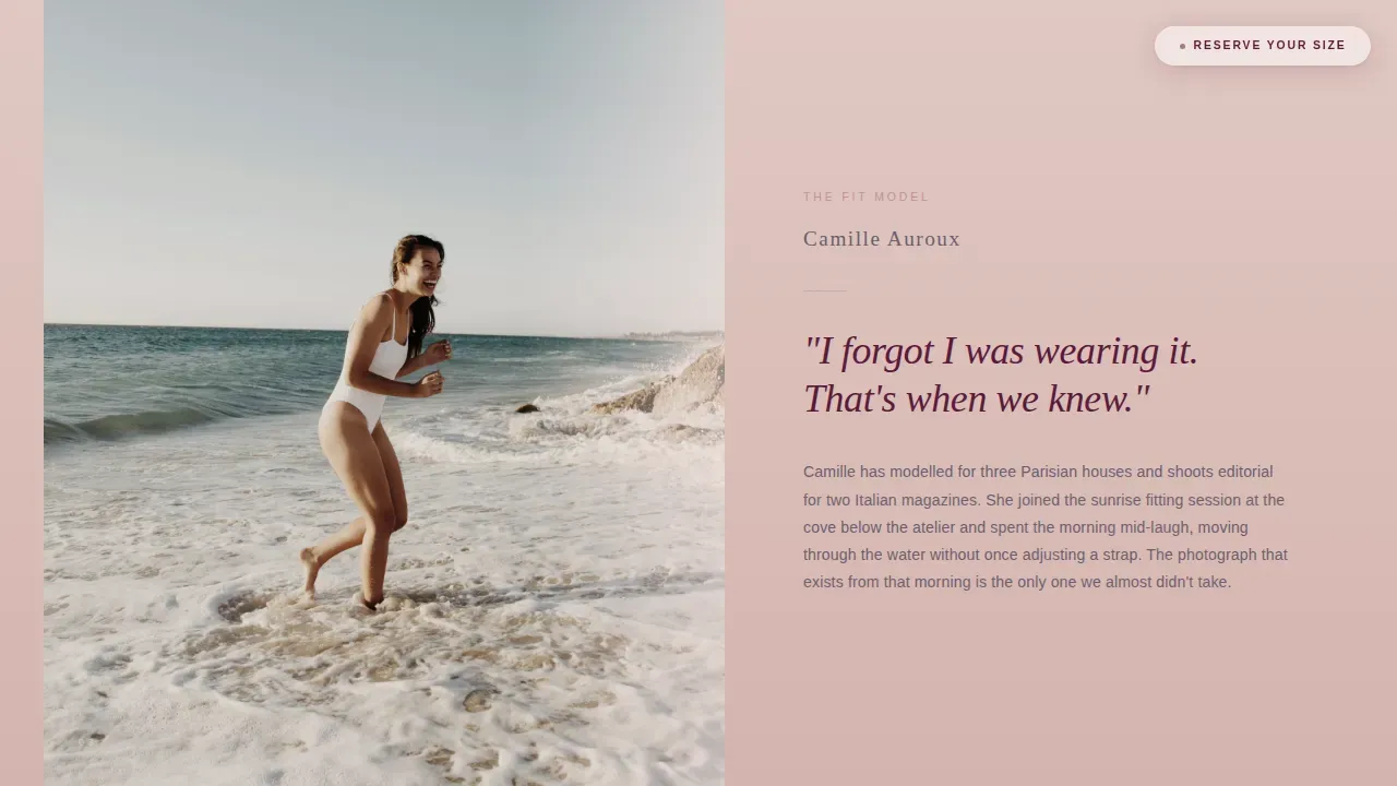 Luxury Swimwear Launch Landing Page Template