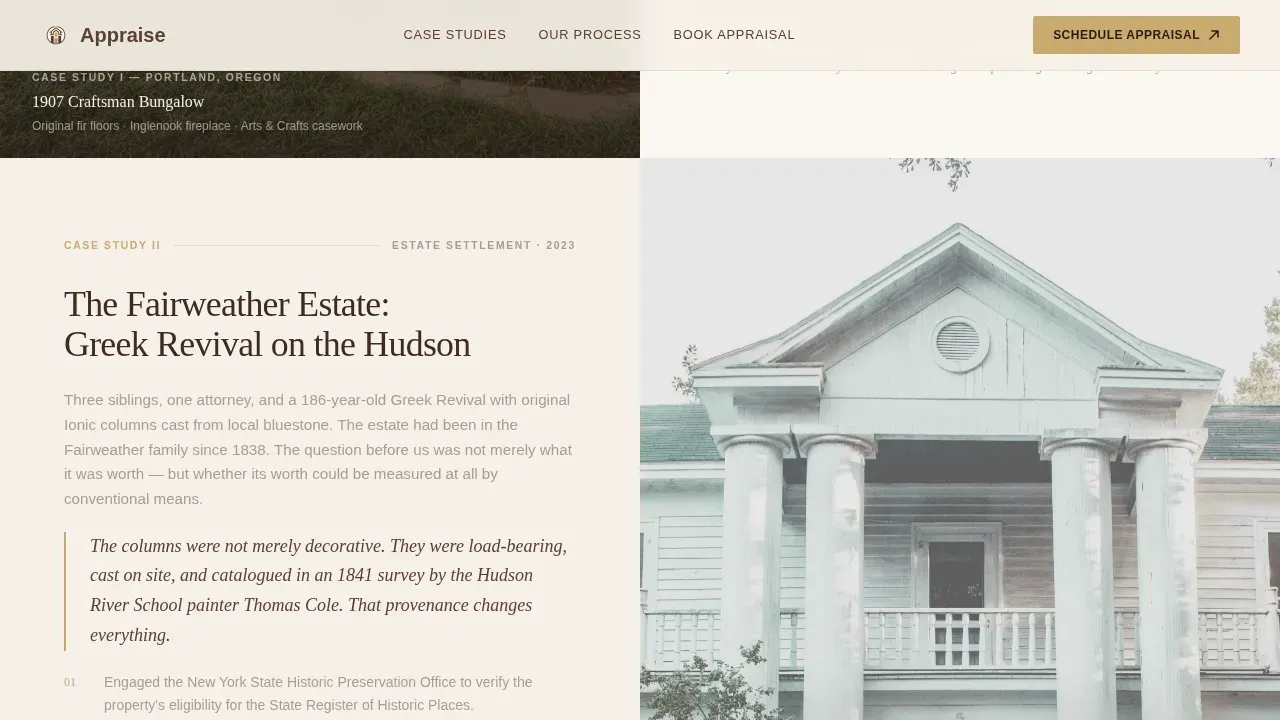 Historic Home Real Estate Booking Website Template