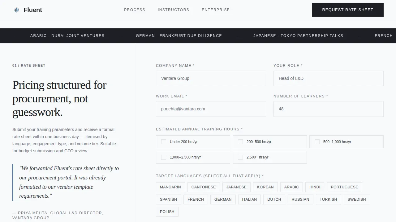 Expert Language Tutor Landing Page Template