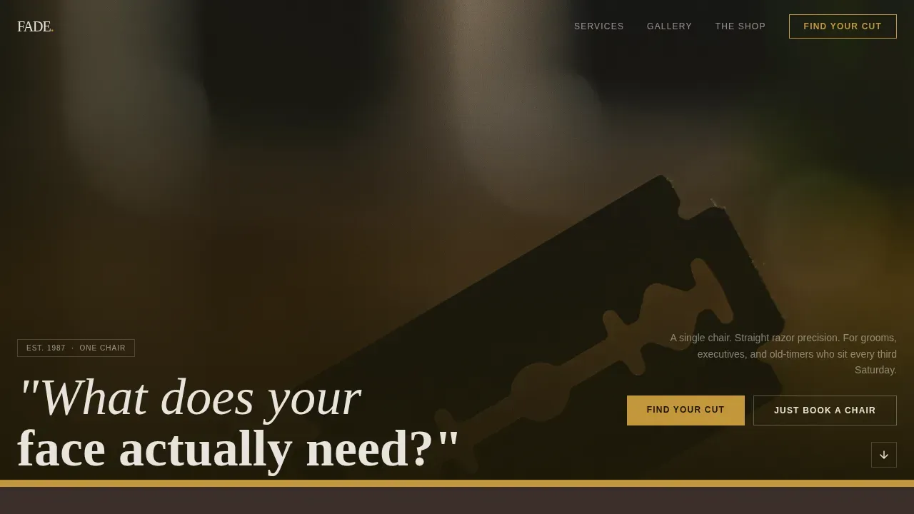 Classic Barbershop First Visit Conversion Website Template