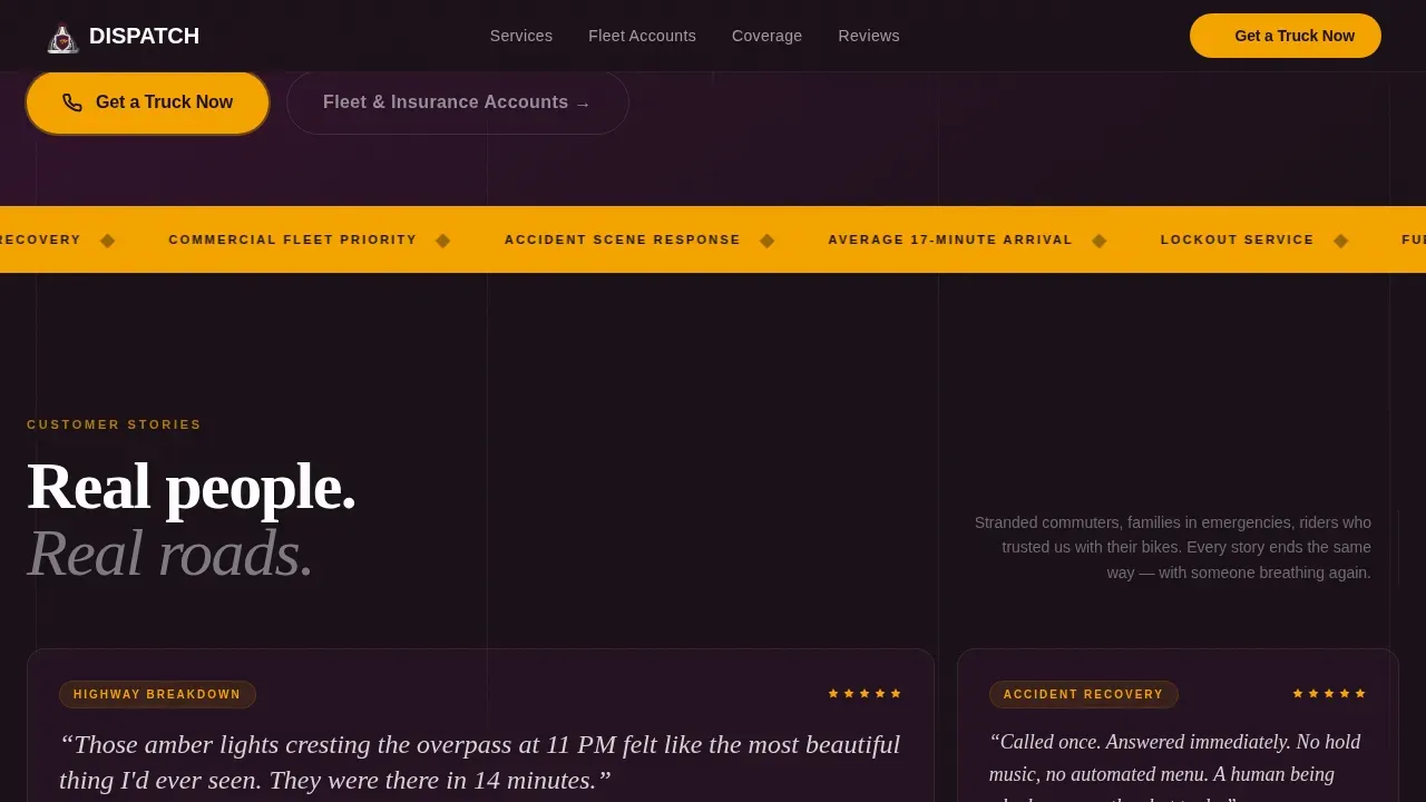 Tow Truck Marketing Professional Website Template