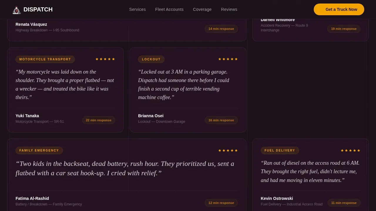 Tow Truck Marketing Professional Website Template