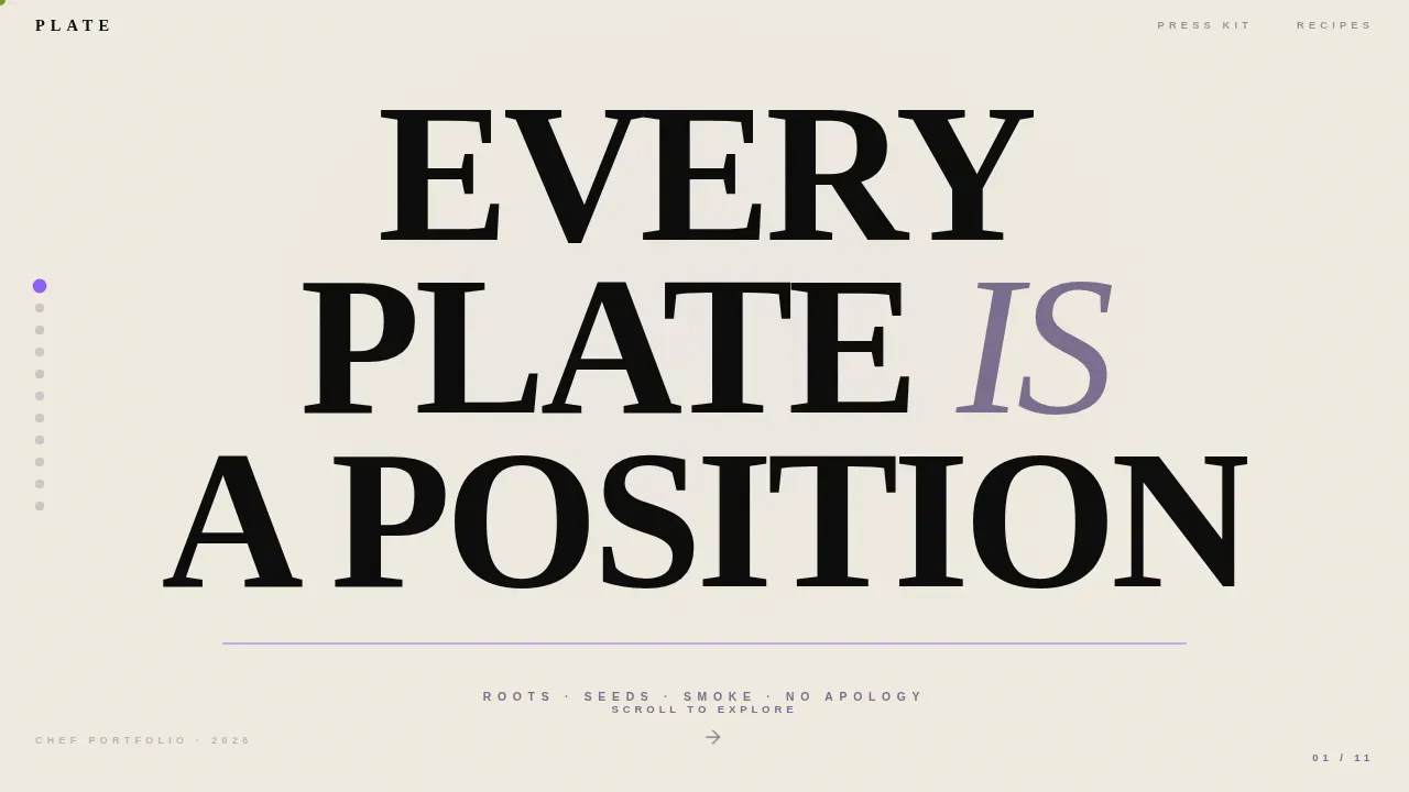 Chef & Culinary Portfolio Directory Website Template