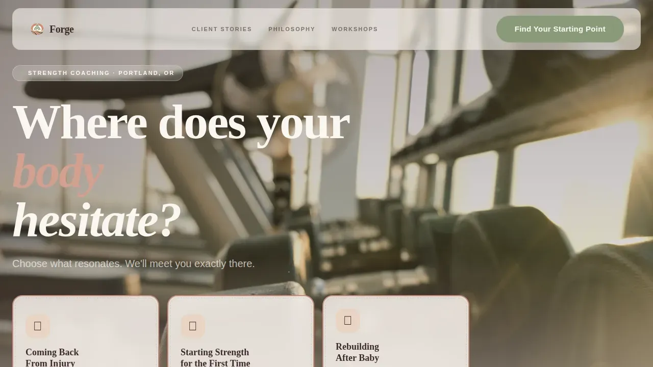 Post-Rehab Strength Coach Movement Recovery Website Template