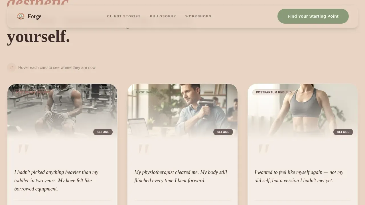 Post-Rehab Strength Coach Movement Recovery Website Template