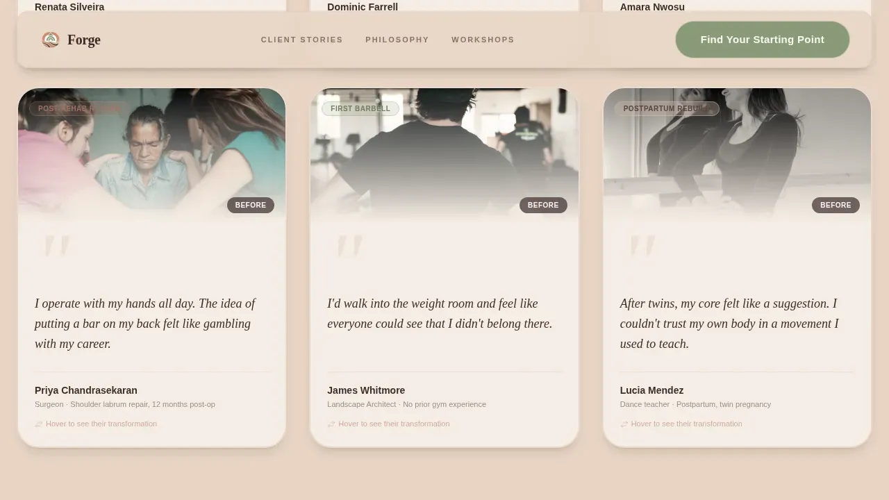 Post-Rehab Strength Coach Movement Recovery Website Template