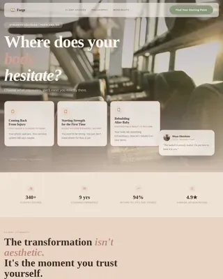 Post-Rehab Strength Coach Movement Recovery Website Template