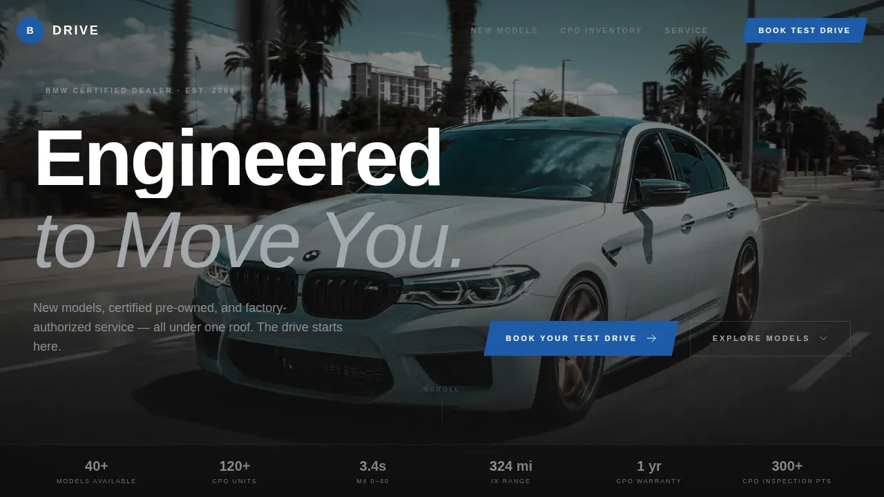 Precision BMW Certified Dealer | Free Website Template | Rocket
