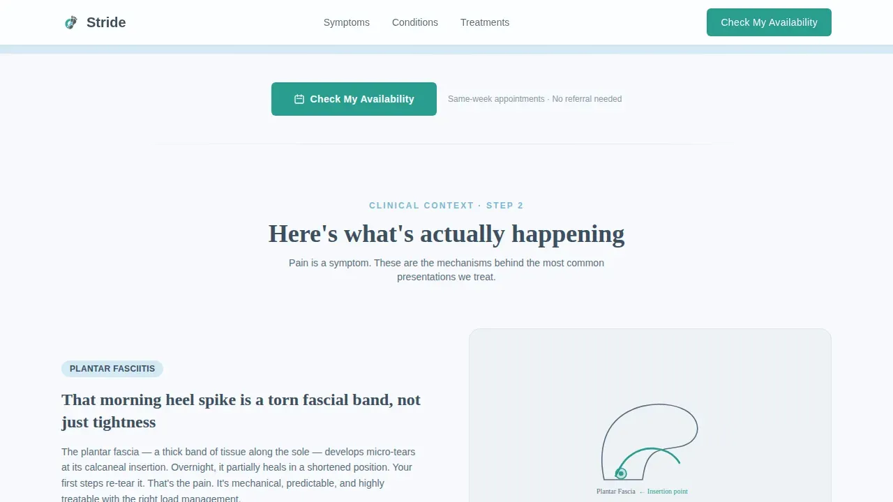 Podiatrist Booking Website Template