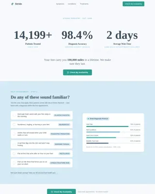 Podiatrist Booking Website Template