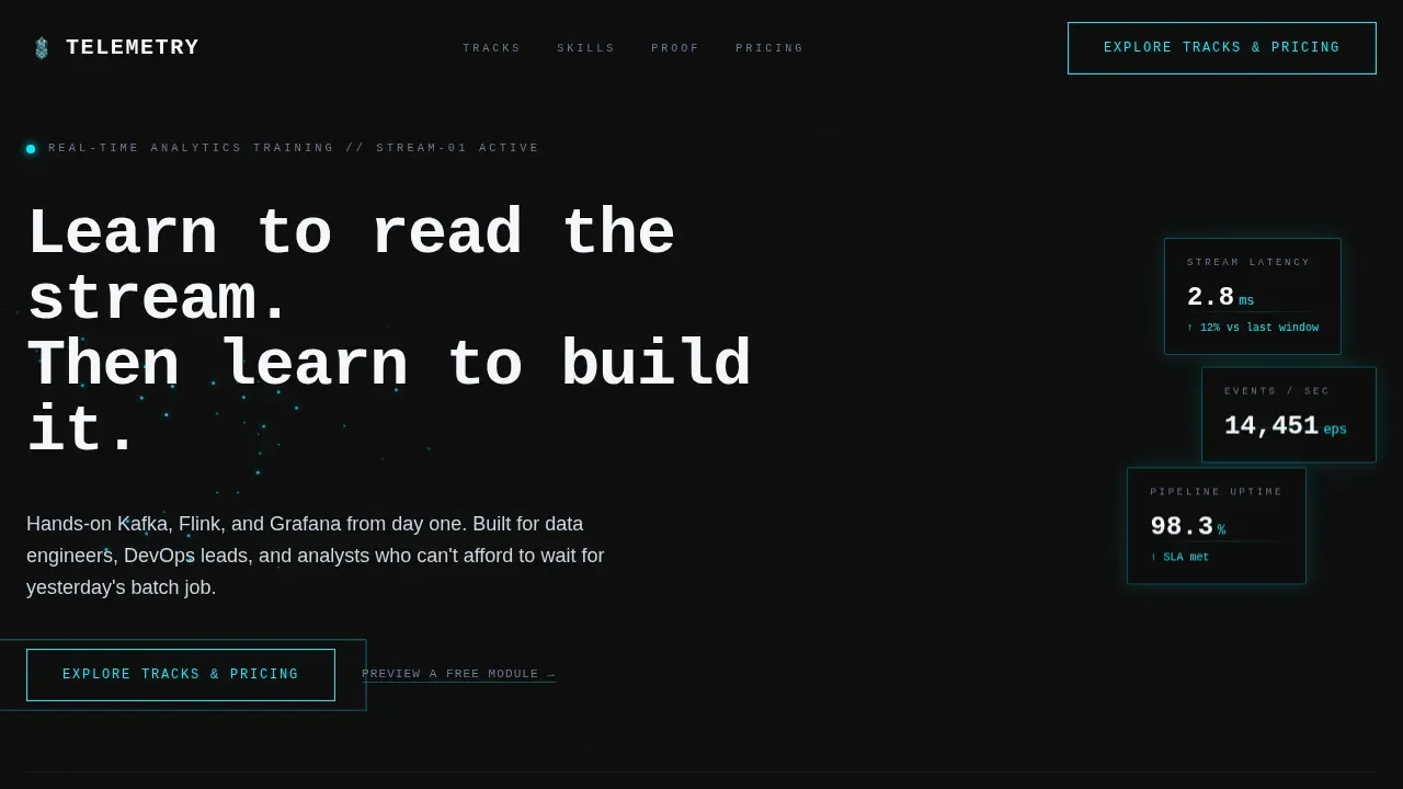 Real-Time Analytics Technology Professional Website Template