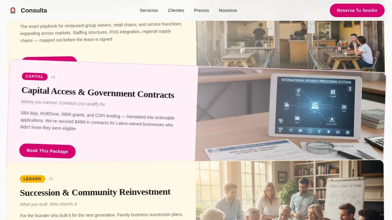 Hispanic-Owned Business Booking Website Template